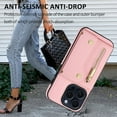 thumbnail image 6 of Wallet Case for iPhone 14 Pro Max, Classic Lychee Texture PU Leather Purse Case with Accordion Card Slots, Protective Crossbody Flip Cover with Zipper Shoulder Strap Lanyard, Pink, 6 of 8