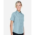 thumbnail image 2 of Harriton M580W Women's Key West Short Sleeve Performance Staff Shirt-Cloud Blue-XL, 2 of 3
