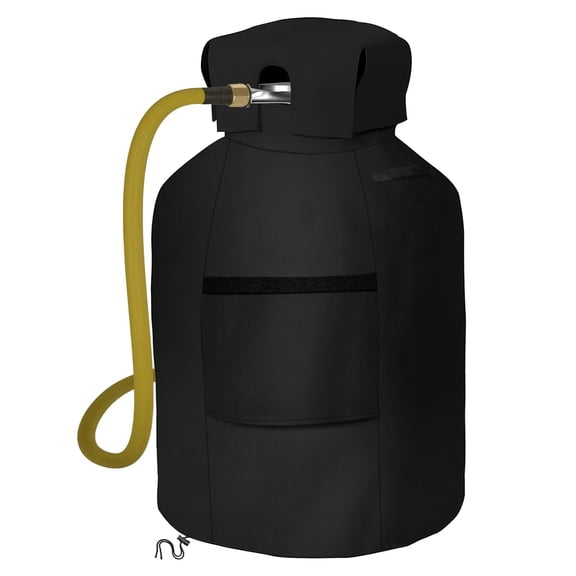 Propane Tank Cover 20lb Gas Tank Cover Outdoor 600D Heavy Duty Waterproof Covers Fits Standard 20 lb Tank Cylinder, 13'' x 19.5'' Black（There is only one dust cover）