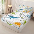 thumbnail image 2 of Homewish Funny Dinosaur Zipper Twin Comforter Sets with Fitted Sheet and 2 Pillowcases,Cute Wildlife Zipper Bedding Set,White,Polkadot Reversible,4pcs, 2 of 8