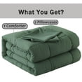 thumbnail image 2 of YEPCLUB 3-Piece King Size Comforter Set, Green Down Alternative Reversible Bedding Set, All-Season Quilted Soft Comforter with Pillowcases, 2 of 7