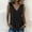 Black, variant on Women's Asymmetrical Button Down Sleeveless Linen Blouse V Neck Summer Tank Top Beige L