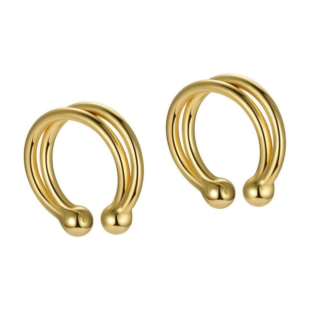 Pinces d'Oreilles Argentées pour Femmes Boucles d'Oreilles Non Percées Confortables Légères Bijoux Mode