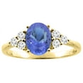 thumbnail image 1 of 14K Yellow Gold Natural Tanzanite Ring Oval 8x6 mm Diamond Accents, size 8, 1 of 3