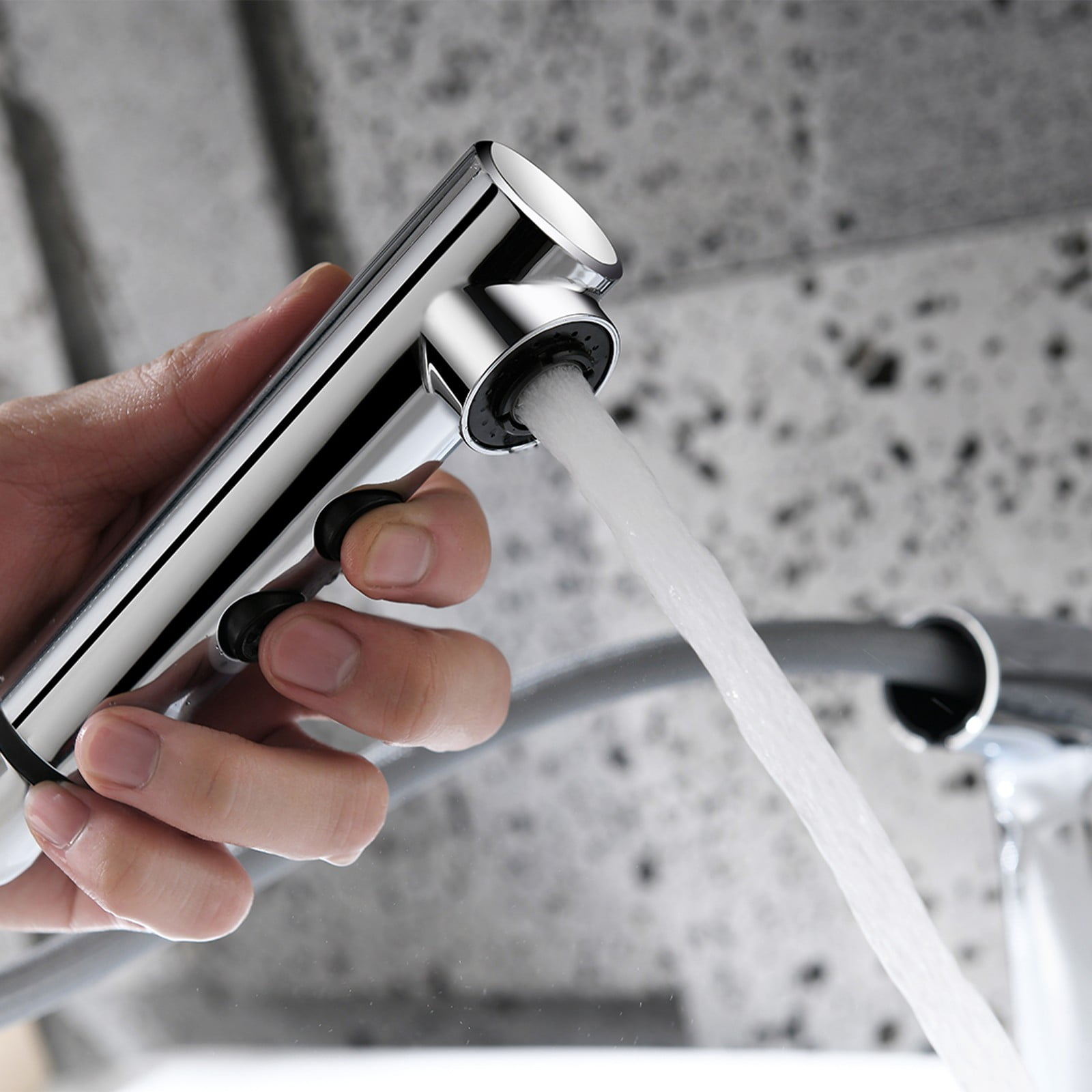 Robinet De Cuisine LED De Nickel - Nickel Brossé/Chrome - Double