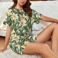 thumbnail image 4 of Sikiie Lilies Flowers Womens Pajama Sets Short Sleeve Top With Pants Sleepwear 2 Piece Lounge SetXX-Large, 4 of 6