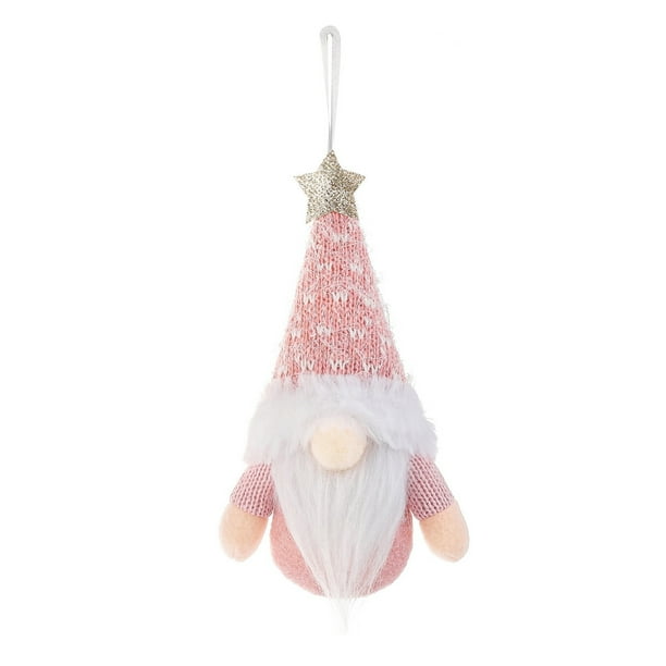 Decoración Navideña Bosque Estrella Anciana Colgante de Punto Muñeca Sin Rostro Muñeca Enana