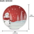 thumbnail image 4 of Coolnut 60" Christmas Snowman Round Tablecloth, Waterproof Stain and Wrinkle Resistant Washable Decorative Table Covers for Kitchen Dining Tabletop Party Outdoor Picnic, 4 of 7