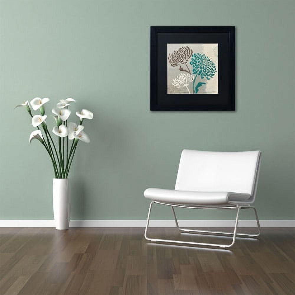 Trademark Fine Art "Chrysanthemums II" Canvas Art by Wellington Studio, Black Matte, Black Frame