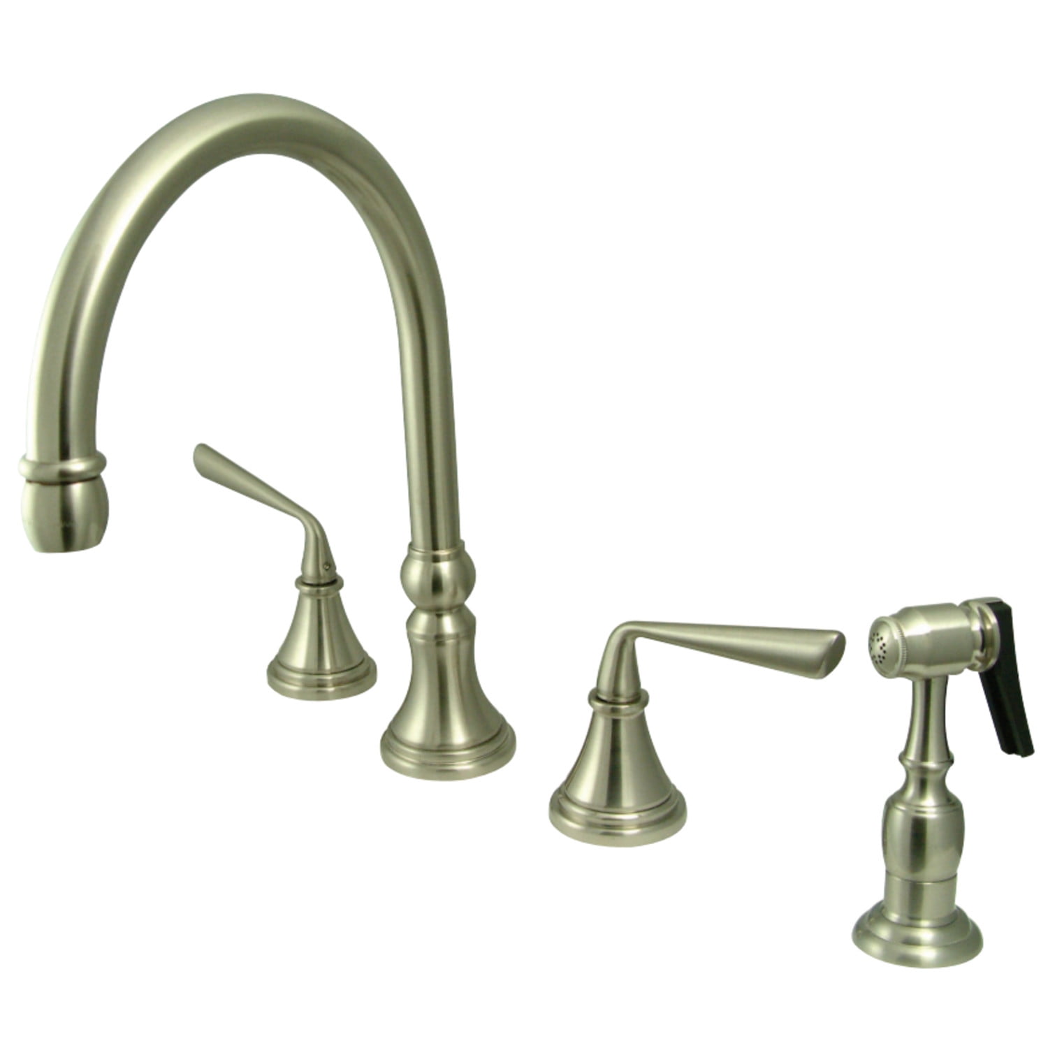 Kingston Brass KS2798ZLBS Widespread Kitchen Faucet, Brushed Nickel