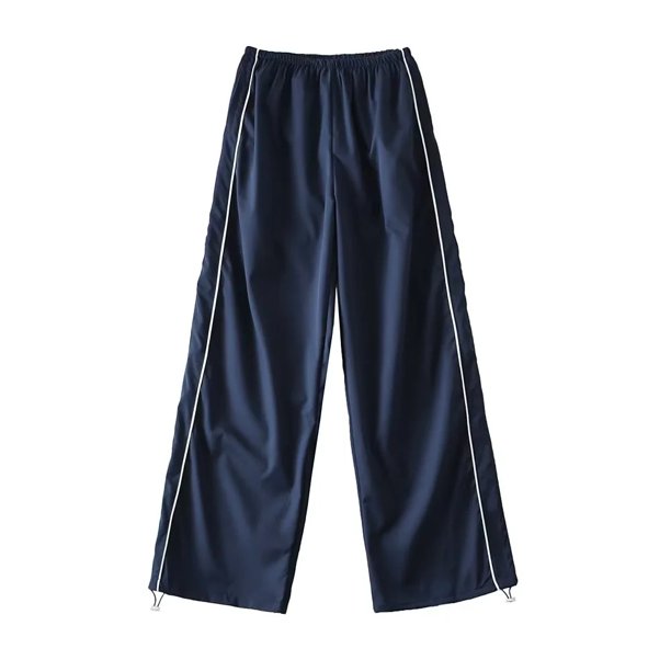 Pantalones deportivos de secado rápido de pierna recta, pantalones anchos de cintura alta informales finos para mujeres europeas y americanas
