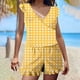 thumbnail image 2 of Mujeres Pantalones Cortos con Bolsillos Impresión Integrado en el Sujetador de Ángulo Plano Traje de Baño, Detalles de Madera Oído para la Playa, la Piscina Y las Actividades de Verano, 2 of 8