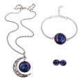 thumbnail image 3 of Moon Glass Cabochon Colgante Collar Pendientes Zulema Conjuntos de la joyería, 3 of 8