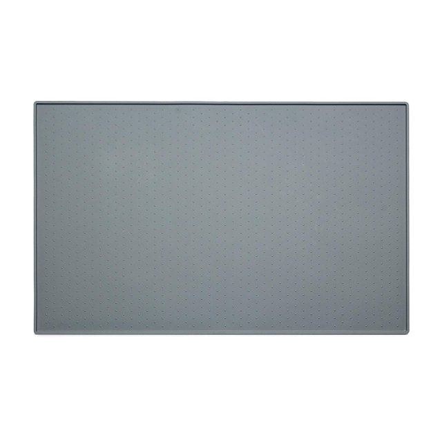 Almohadilla de silicona antideslizante para comida de perro, mantel individual impermeable para comida de mascotas, 24" x 16", gris Zhivalor WHFLD210