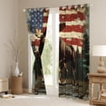 thumbnail image 3 of Homewish 3D Rustic Moose Black Out Curtains, Vintage American Flag Curtains Pack of 2 (42x63 Each), Western Old Fashion Bedroom Curtains, Living Room Curtains Decor, 3 of 6