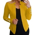 thumbnail image 4 of Baberdicy Women's Slim Fit Blazer, Business Casual Long Sleeve Open Front Jacket , Tailored Business Blazer, Open-Front Suit Jacket, Office Layer Yellow 3Xl, 4 of 5
