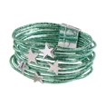 thumbnail image 3 of Tachiuwa Bangle Bracelet Artifical Leather Wedding Girl Alloy Layered Stackable Charm Green, 3 of 9