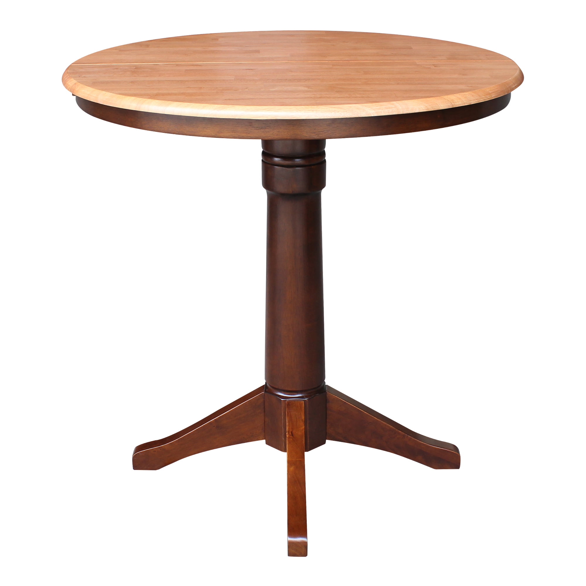 Espresso International Concepts Bar Height 36-Inch Round Extension Table with 12-Inch Leaf