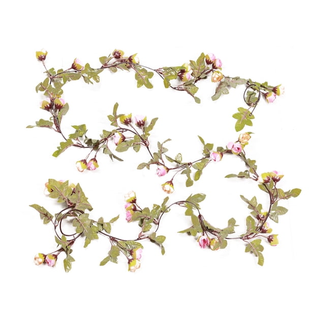 Larga Seda Artificial Flor De Rosa Flor De Vid Hoja Guirnalda Planta Realista Banquete De Boda Hogar, Rosa Vogacara JJ18800-04