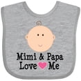 thumbnail image 3 of Inktastic Mimi and Papa Love Me Baby Girl Girls Baby Bib, 3 of 4
