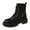 Black, variant on White Ladies Round Toe Lace Up Boots Low Heel For Comfortable Winter Wear