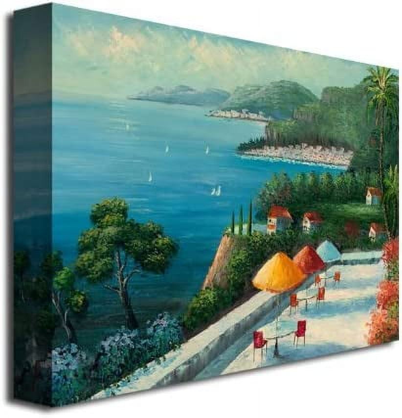 Trademark Fine Art "Cafe on Lake Como" Canvas Art by Rio