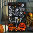 thumbnail image 3 of Meadow Creek Harvest 11.5" x 18" Dancing Skeletons Outdoor Yard Flag with Stand, 3 of 6
