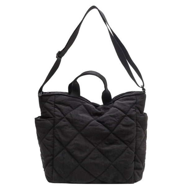 Bolso de mano acolchado para mujer, bolso de mano tipo hobo, ligero, con relleno, de nailon, tipo bandolera