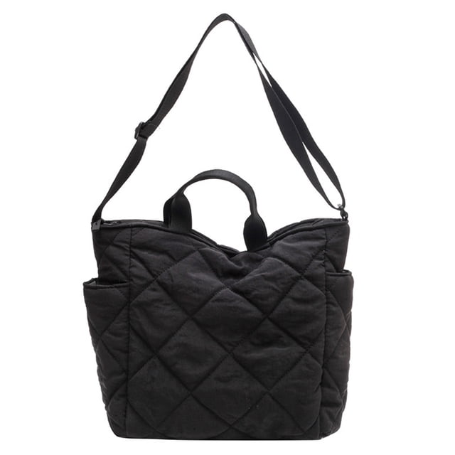 Bolso de mano acolchado para mujer, bolso de mano tipo hobo, ligero, con relleno, de nailon, tipo bandolera