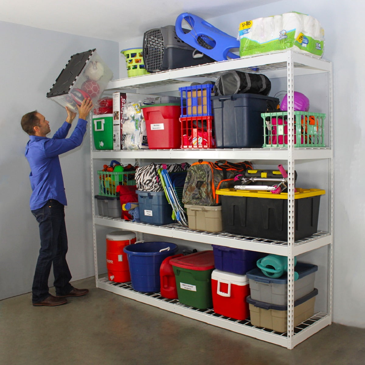 MonsterRAX 24" x 92" x 84" Garage Shelving Rack - White