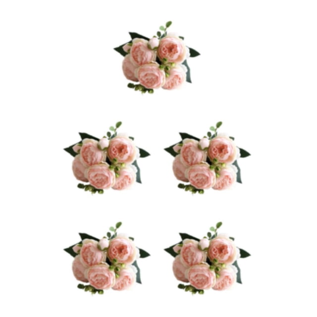 Naiovety Peonías artificiales Flores de seda Ramo falso Florales Florero Centro de Type5 NO5
