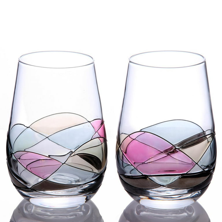 Stemless Wine Glasses for Cocktails, Wine, or Sangria. Handmade