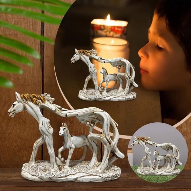 ¡Gran Ahorro!, Estatua de resina con forma de caballo, madre e hijo, decoración artesanal, regalo para el día de la madre Akmoler