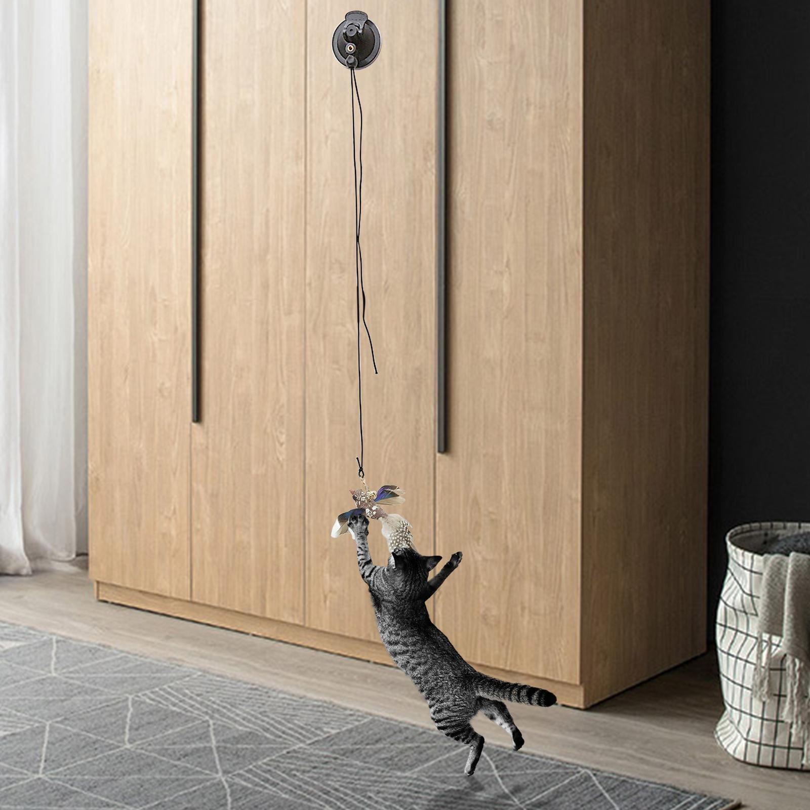 perfeclan 3xInteractive Cat Toys Teaser Stick Cat Feather Toy Long Tailed Warbler 3 Pcs