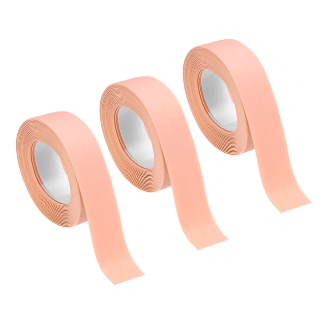 Uxcell 3 Rollos de Cinta de Sellado Rosa 0.87" x 10.5 Ft para Bañera