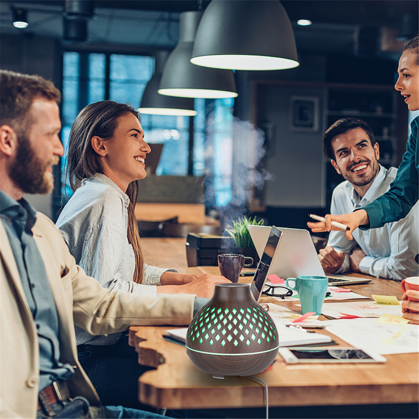 Ganfancp Wood Grain Essential Oil Aromatherapy Machine Household