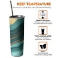 thumbnail image 6 of 20oz Teal Gold Marble Wave Pattern Skinny Tumblers Stainless Steel Tumbler with Lid and Straw,Vacuum Insulated Double Wall Travel Tumbler Cups with Cleaning Brush for Coffee,Tea, 6 of 6