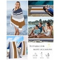 thumbnail image 5 of Modern Brown Blue Beach Towels Oversized Super Absorbent, Boho Contemporary Geometric Striped Lightweight Bath Towel Quick Dry Sets For Bathroom/Pool/Rv Camping/Beach Play/Gym Room/Picnic 30"x60", 5 of 8