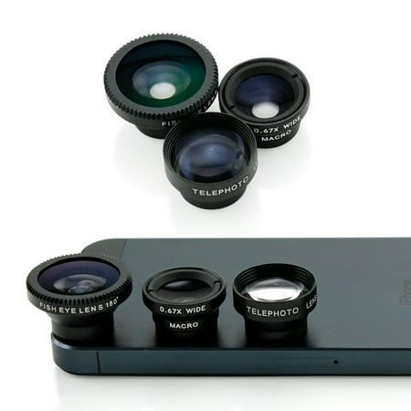 3 in 1 Universal Phone kit Fisheye Fish Eye Lens, Wide Angle Telephot 2xZoom and