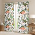 thumbnail image 2 of Feelyou Boho Floral Dinosaur Curtains Pack of 2 (42x84 Each) for Kids Boys Girls, Jungle Botanical Curtains Blackout, White Green, 2 of 6