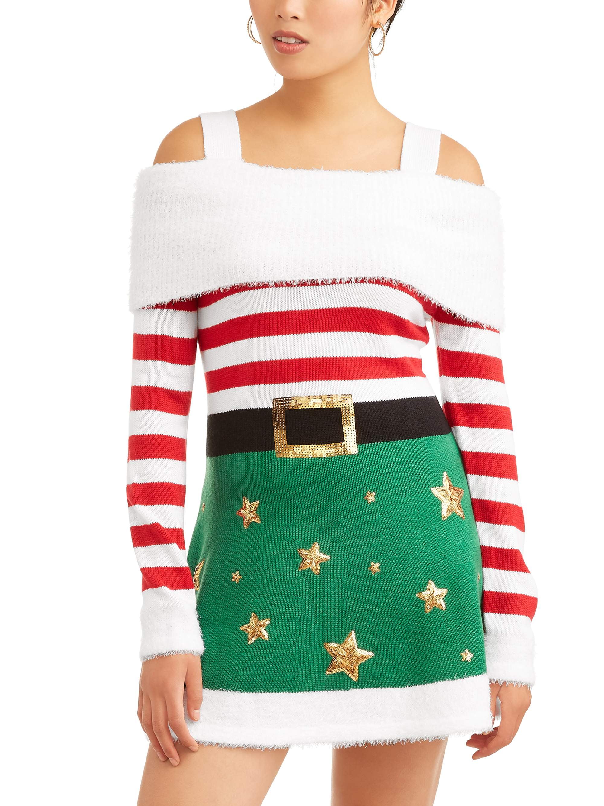 Women's Ugly Christmas Sweater Dress - Walmart.com