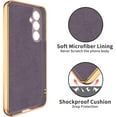 thumbnail image 2 of for Purple Samsung Galaxy S23 FE Case with Ring Holder Kickstand [with Magnetic] Soft TPU Bumper, Glitter Gold Electroplated Cover Full Camera Protective Phone Case for Galaxy S23 FE 2023, 2 of 12