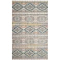 thumbnail image 4 of SAFAVIEH Saffron Mitchell Geometric Cotton Runner Rug, Cream/Blue, 2'3" x 6', 4 of 4