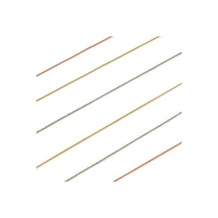 Delicate Gold Chain - Beauniq 10k Yellow, White or Rose Gold 0.90mm Delicate Rope Chain Necklace