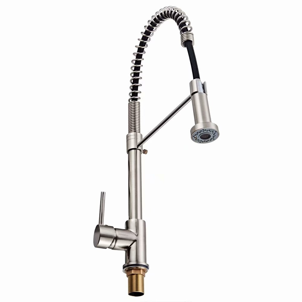Modern Commercial Stainless Steel Single Lever Pause Button Pull Out Sprayer Modern Commercial Stainless Steel Single Lever Pause Button Pull Out Sprayer