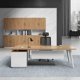thumbnail image 3 of Executive Storage Office Desks Working Corner Reading Wooden Office Desks Keyboard Drawers Scrivania Ufficio Lavoro Furnitures My Lux Decor Round, 3 of 14