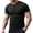 Black, variant on WIZUTIZ Mens Henley Shirts Stretch Ribbed Short Sleeve Shirt Quarter Button Shirts Slim Fit Muscle Shirt Athletic Running Tee