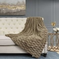 thumbnail image 3 of Home Soft Things Saga Double Sided Faux Fur Throw - Taupe - 50" x 60", 3 of 9