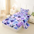 thumbnail image 2 of Castle Fairy Goth Skull Twin Sheets 3pcs,Halloween Spooky Bat Rose Bedding,Lavender Purple Black,1 Fitted Sheet,1 Flat Sheet and 1 Pillowcase, 2 of 6