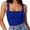 Blue, variant on Women's Tennis Tanks Fitness Strappy Layered O Neck Sleeveless Crop Top Womens Blouse for Casual Workout Blue L